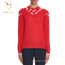 Pull en maille cachemire avec broderie pour femme